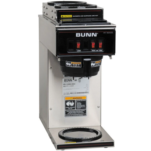 Scratch and Dent Bunn 13300.0004 VP17-3 Low Profile Pourover Coffee Brewer with 3 Warmers