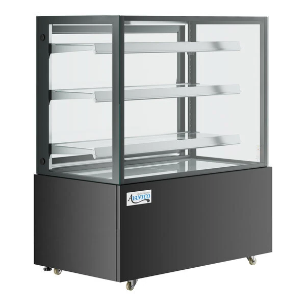 Scratch and Dent Avantco BCFD-48 47 3/16" Black Square Dry Bakery Display Case with LED Lighting