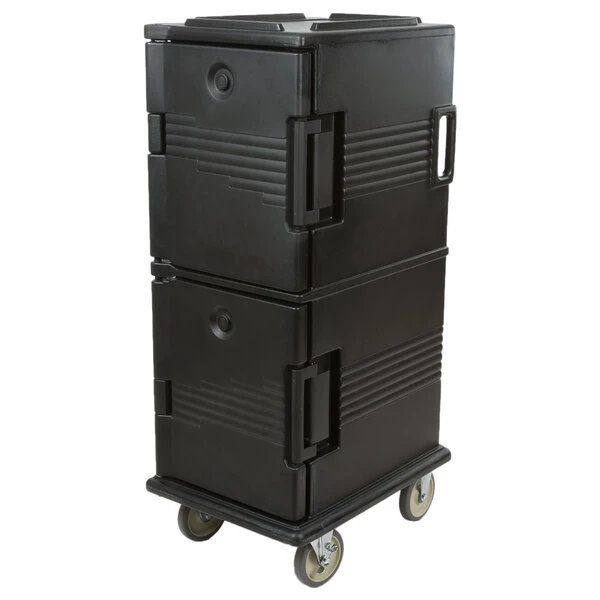 Scratch and Dent Cambro UPC800110 Ultra Camcart® Black Insulated Food Pan Carrier - Holds 12 Pans