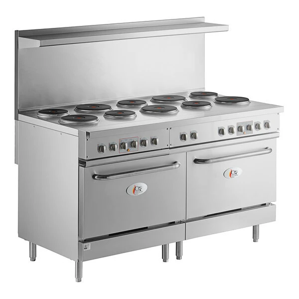 Scratch and Dent Cooking Performance Group ER60-240-1 60" 10-Burner Electric Range with 2 Standard Ovens - 240V, 1 Phase