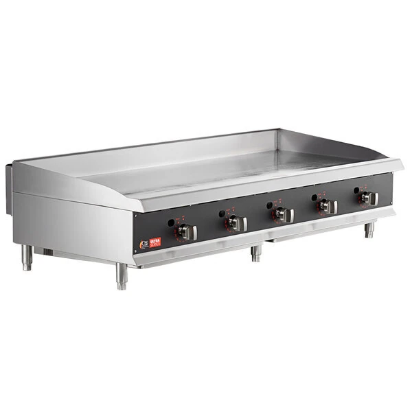 Scratch and Dent Cooking Performance Group GTU-CPG-60-N Ultra Series 60" Chrome Plated Natural Gas 5-Burner Countertop Griddle - 150,000 BTU