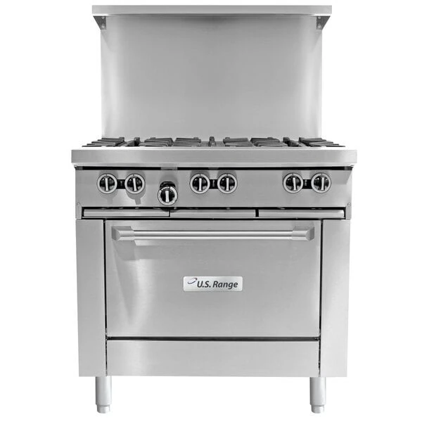 Scratch and Dent U.S. Range U36-G36R Natural Gas 36" Range with Manual Griddle Top and 26" Standard Oven Base - 92,000 BTU