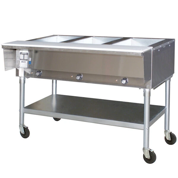 Scratch and Dent Eagle Group PDHT3 Portable Electric Hot Food Table Three Pan - Open Well, 120V