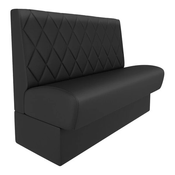 Scratch and Dent QA Group Cascade 48" Long Ebony Diamond Tufted Single Back Booth - 42" High