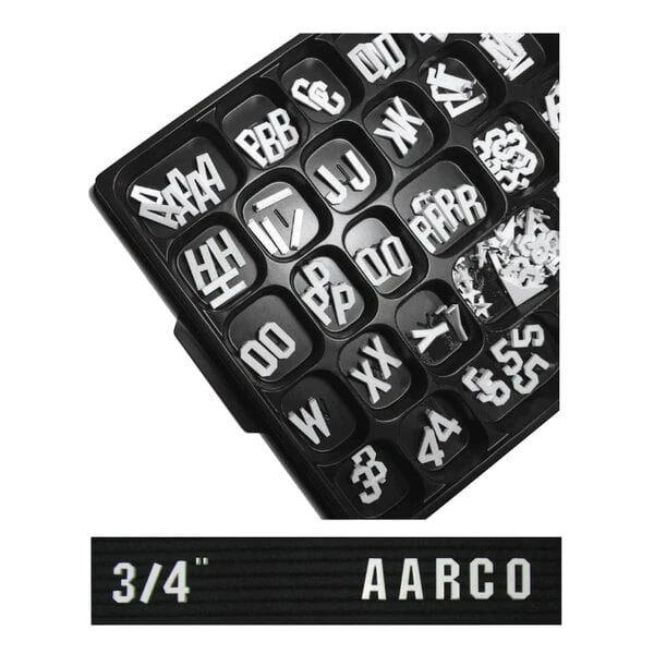 Aarco GFD.75 3/4" Gothic Style Universal Single Tab Letter and Number Double Set - 330 Characters