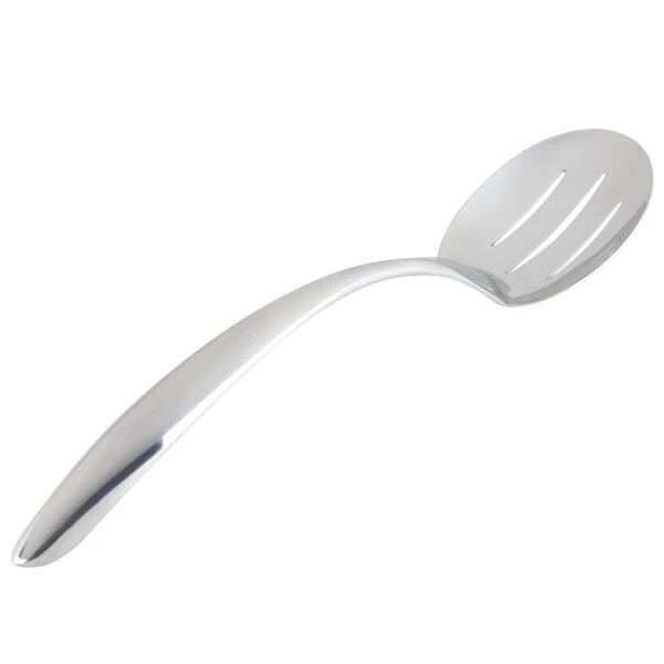 Bon Chef 9458 13 1/2" Stainless Steel Slotted Serving Spoon with Hollow Cool Handle