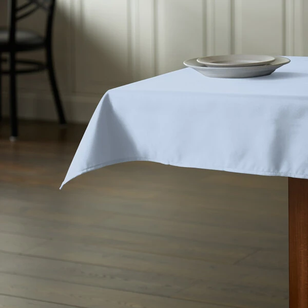 Intedge 36" x 36" Square Light Blue 100% Polyester Hemmed Cloth Table Cover