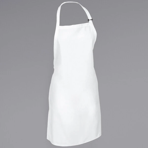 Mercer Culinary M61120WH Genesis® White Poly-Cotton Bib Apron with Adjustable Neck - 33" x 23"