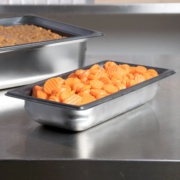 Vollrath 90327 Super Pan 3® 1/3 Size 2 1/2" Anti-Jam Stainless Steel SteelCoat x3 Non-Stick Steam Table / Hotel Pan - 22 Gauge