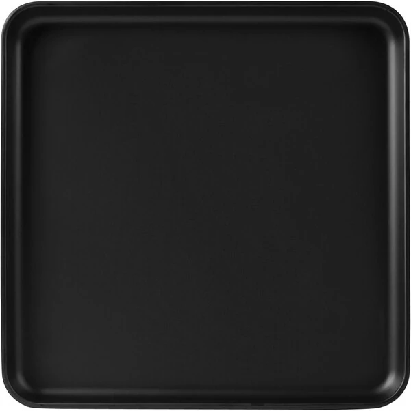 Cal-Mil Hudson 11" Black Square Raised Rim Melamine Plate - 6/Case