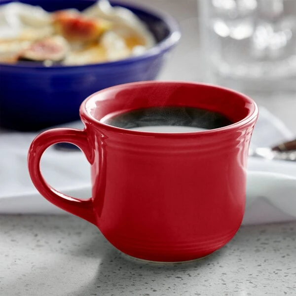 Tuxton CQF-0702 Concentrix 8 oz. Cayenne Round China Cup - 24/Case