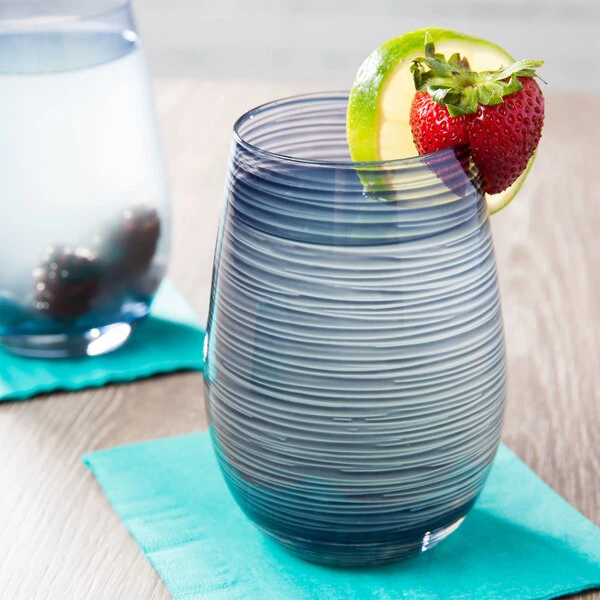 Stolzle Twister from Global Tableware Collective 16.5 oz. Smoky Blue Stemless Wine Glass / Tumbler - 24/Case