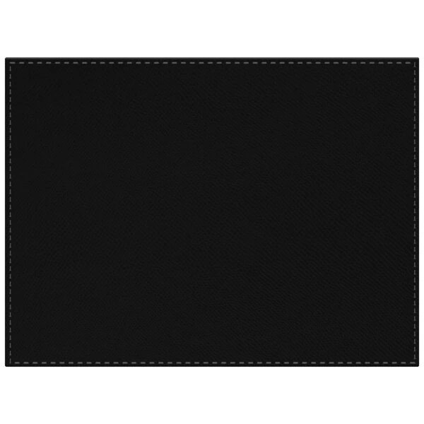 H. Risch, Inc. PLACEMATDX-RIOBLACK Rio 16" x 12" Customizable Black Premium Sewn Faux Leather Rectangle Placemat