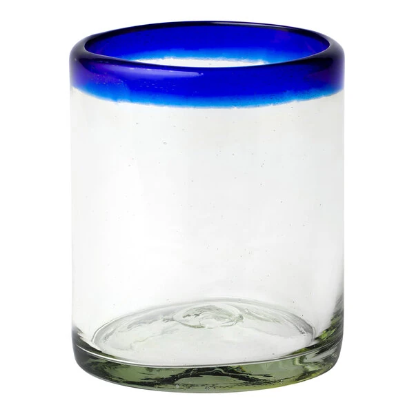 10 Strawberry Street Cobalt Rim 12 oz. Rocks / Double Old Fashioned Glass - 6/Case