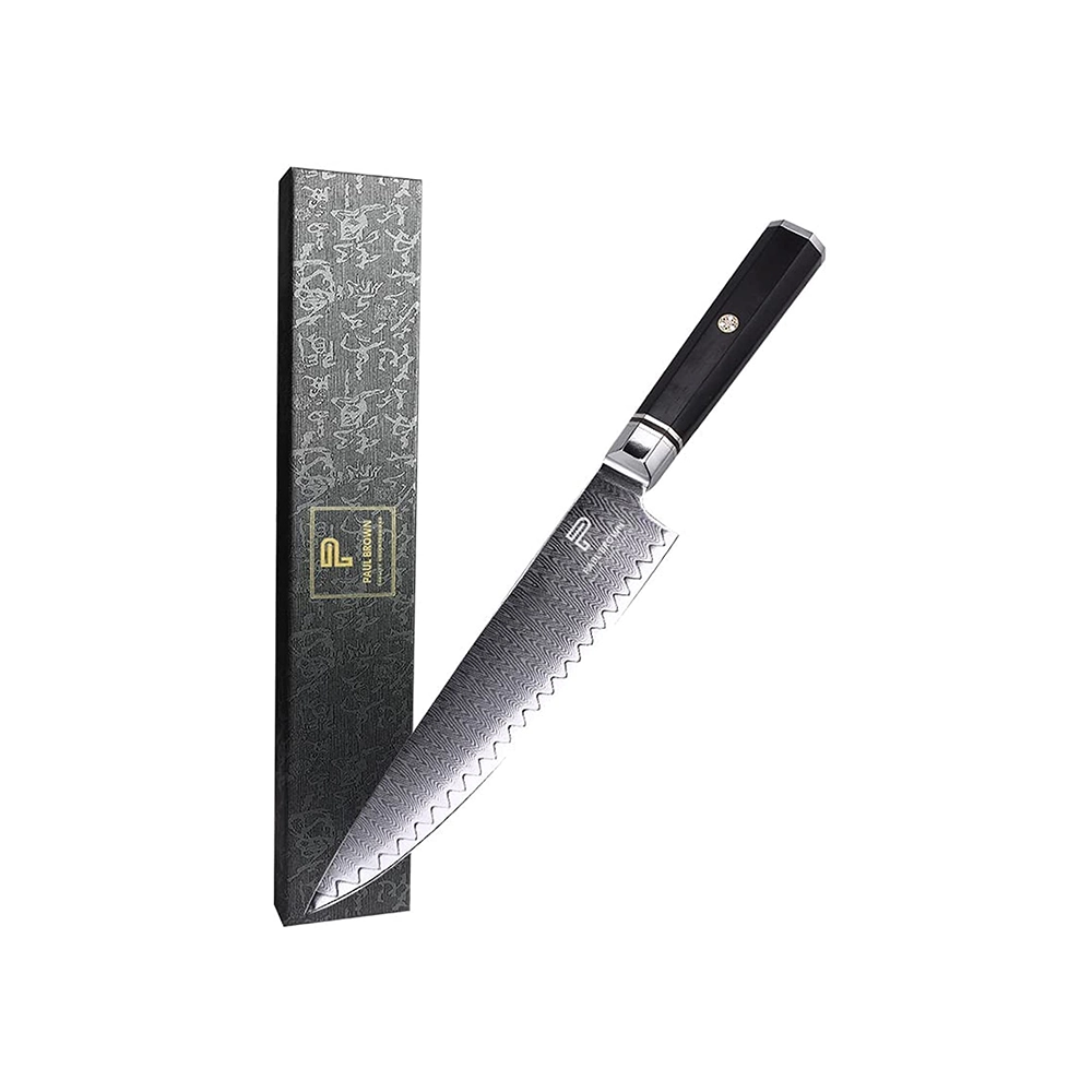 Paul Brown, Chef Knife, VG10 Steel, 20 cm Blade, Octagon Wooden Handle