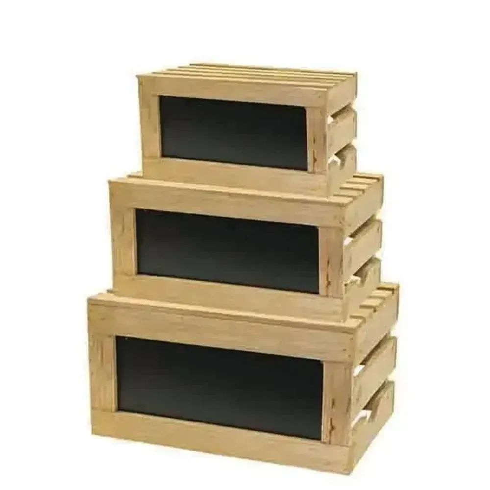 Tablecraft, Crate Set, Natural Wood, Set of 3