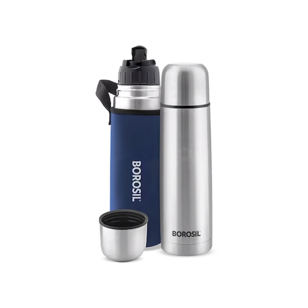 Borosil, Vacuum Thermo Flask, 500 ml Capacity, Blue