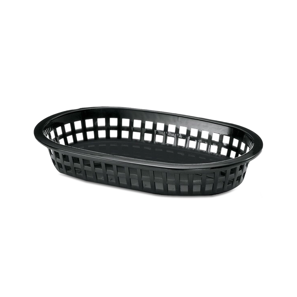 Tablecraft, Oval Basket, Plastic, Black, 23 cm Width, 15 cm Depth