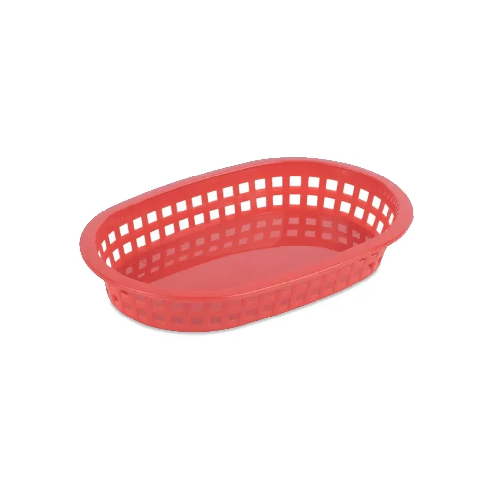 Tablecraft, Plastic Oval A La Carte Basket, Red, 23 cm Length, 15 cm Width