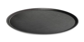 CAMBRO - Non-Skid Fiberglass Oval Serving Tray - Black - 56 x 68.5 cm