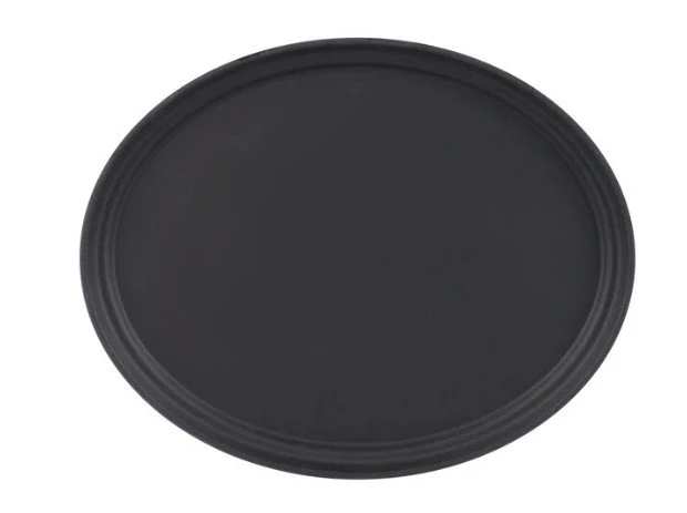 CAMBRO - Non-Skid Fiberglass Round Serving Tray - Black - 14 Inch