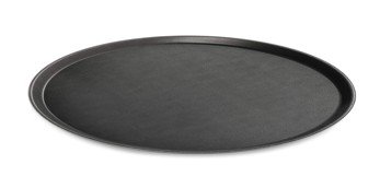 Non-Slip Serving Tray - Oval - 60 x 73 Cm - Black