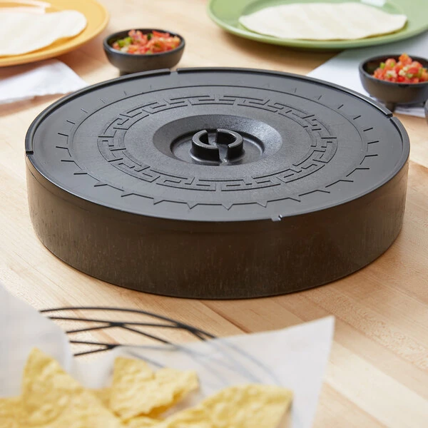 Carlisle 071703 12" Black Microwaveable Plastic Tortilla Server - 6/Case
