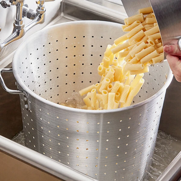 Choice 48 Qt. Tapered Aluminum Vegetable Colander with Handles