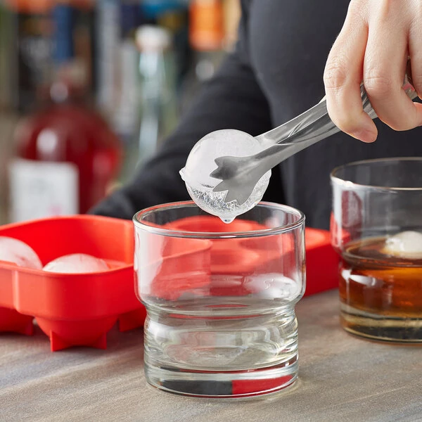 Choice Red Silicone 4 Compartment 2" Sphere Ice Mold