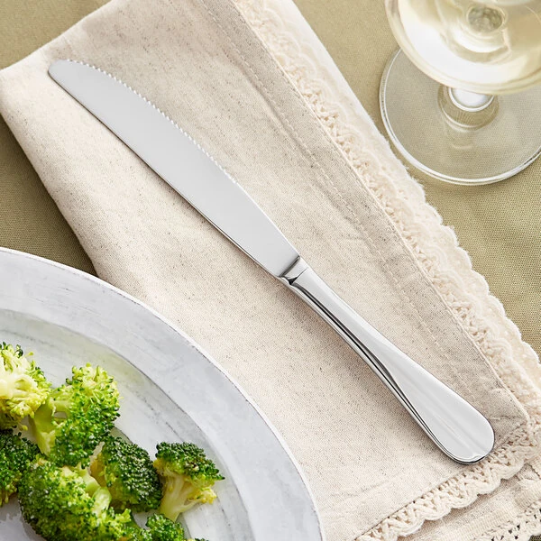 Acopa Brigitte 9 7/16" Stainless Steel Extra Heavy Weight Table Knife - 12/Case