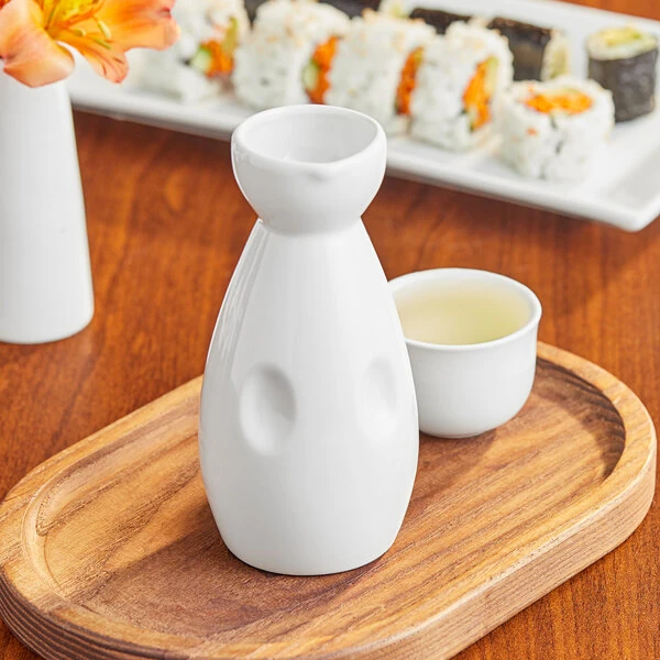 Acopa 6 oz. Bright White Sake Bottle - 12/Pack