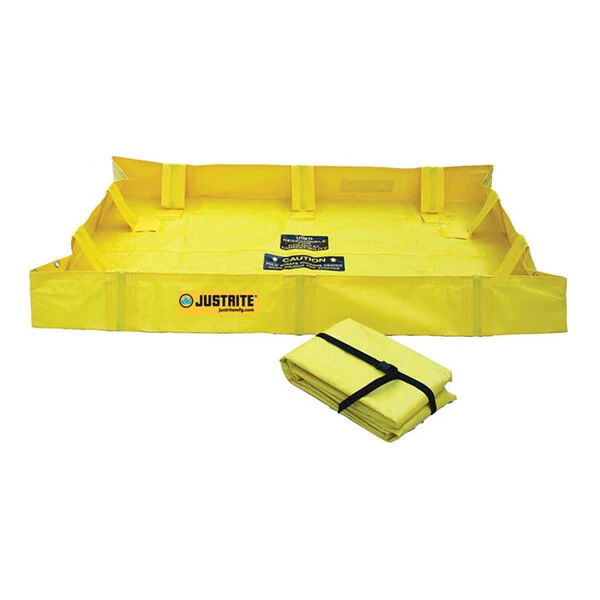 Justrite 6' x 4' x 8" 119 Gallon Yellow QuickBerm Lite Foldable Spill Containment Berm 28558