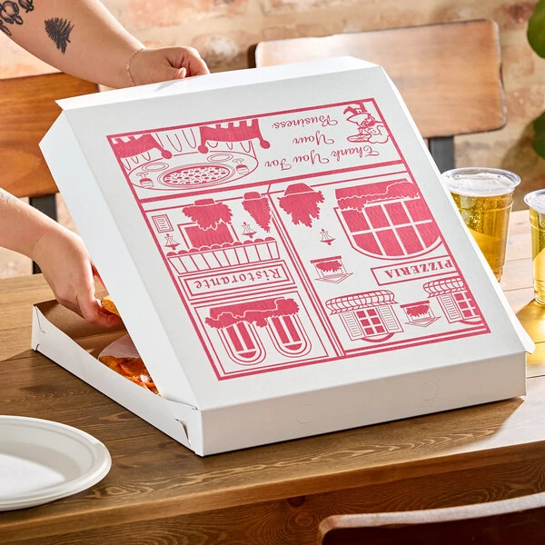 Choice 16" x 16" x 2" Clay Coated Customizable Pizza Box - 100/Bundle