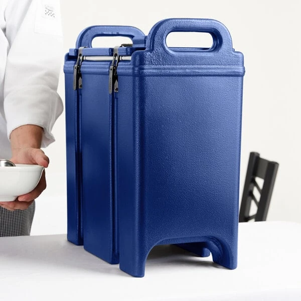 Cambro 350LCD186 Camtainer® 3.375 Gallon Navy Blue Insulated Soup Carrier
