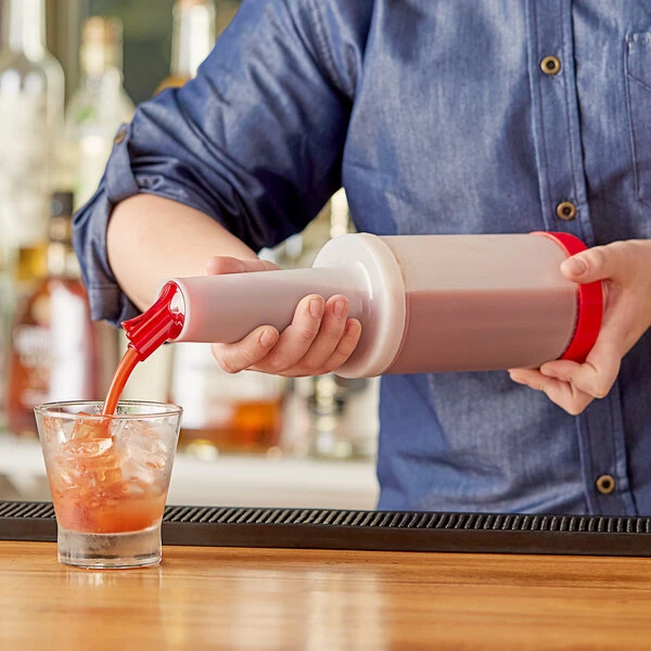 Choice 1 Qt. Pour Bottle with Red Spout and Cap