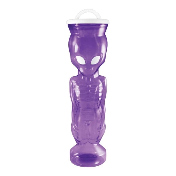 28 oz. Purple Alien Bottle with Lid and Straw - 36/Case