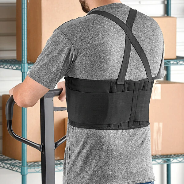 Lavex Black Adjustable Back Support Belt - Large
