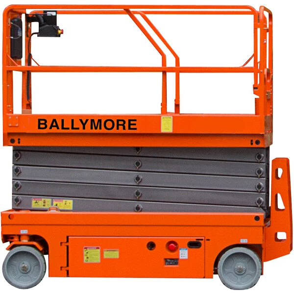 Ballymore DSL-32 44" x 90" Battery-Powered Drivable Compact Scissor Lift with 36" Roll-Out Cantilevered Platform - 700 lb., 38' Working Height