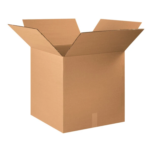 Lavex 22" x 22" x 22" Kraft Heavy-Duty 48 ECT Corrugated Double-Walled RSC Shipping Box - 10/Case