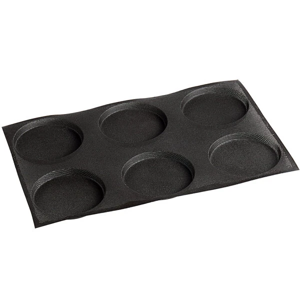 Sasa Demarle Flexipan Air® SF-1548 Silicone 6 Compartment Bread Mold - 5 15/16" x 5 15/16" x 9/16" Cavities