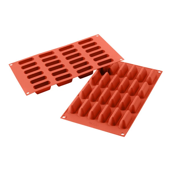 Silikomart Chocogianduia 24 Compartment Silicone Baking Mold - 1 15/16 inch x 11/16 inch x 15/16 inch Cavities SF125