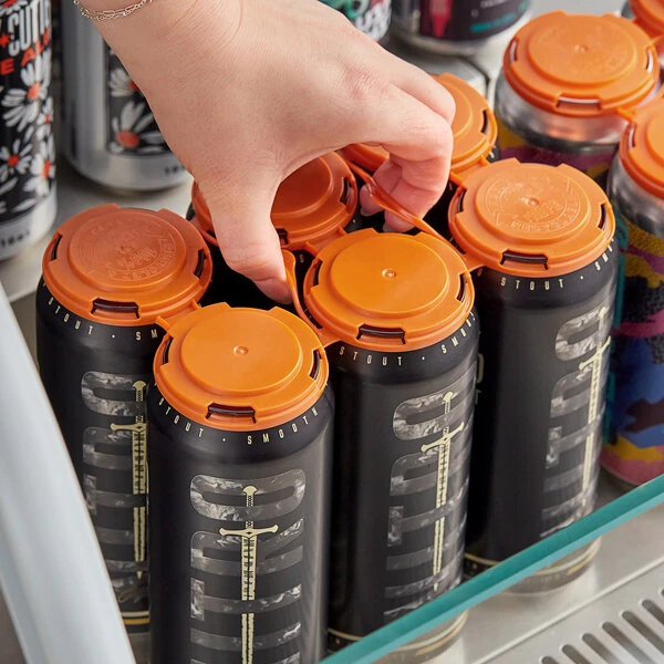 PakTech Tropical Orange Plastic 6-Pack Can Carrier - 510/Case