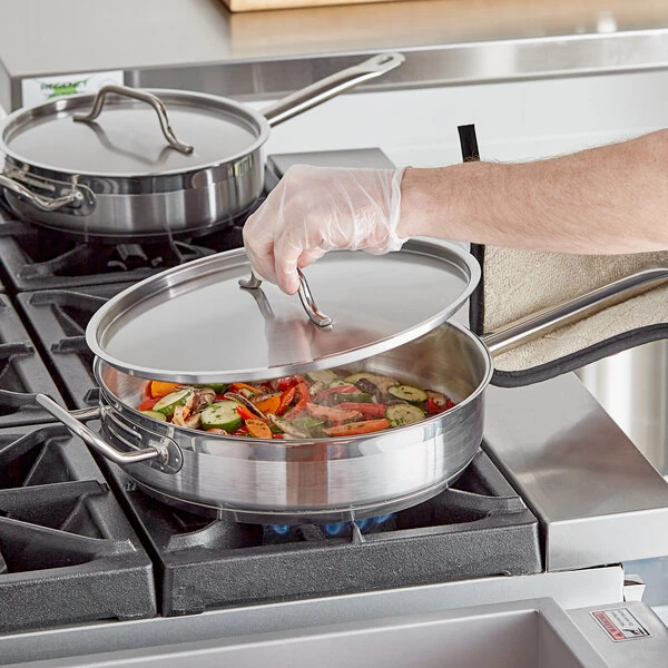 Vigor SS1 Series 12 3/8 inch Stainless Steel Replacement Lid for 5 Qt. Saute Pan / 20 Qt. Stock Pot