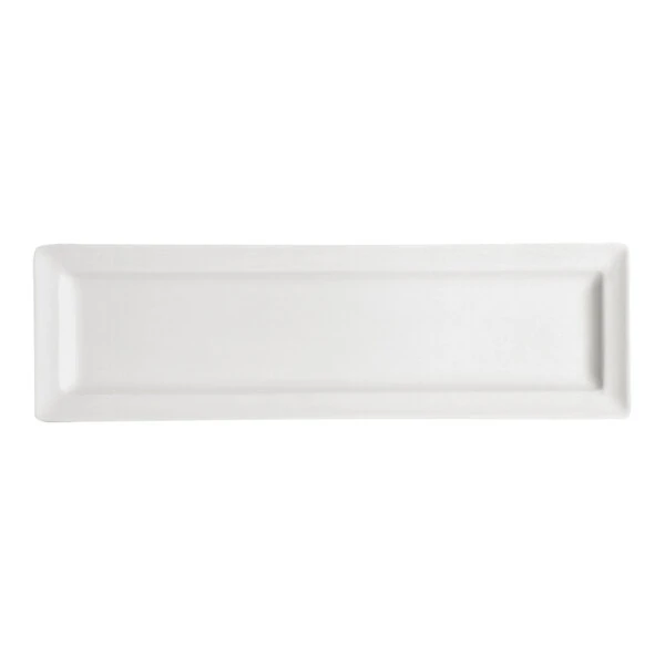 RAK Porcelain Classic Gourmet 11 3/8" x 4 3/4" Ivory Porcelain Rectangular Platter - 12/Case