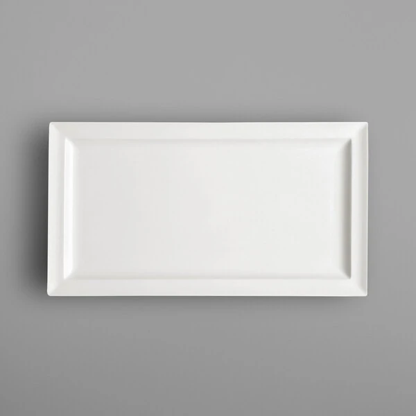 RAK Porcelain Classic Gourmet 13" x 9" Ivory Porcelain Rectangular Platter - 6/Case