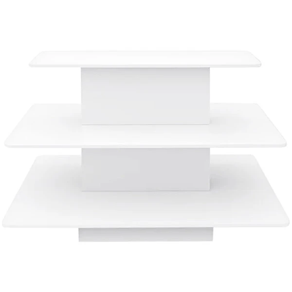 Econoco 60" x 42" x 42" Rectangular White Melamine Three-Tier Display Table