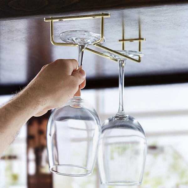 Regency 10" Brass Plated Glass Hanger Rack