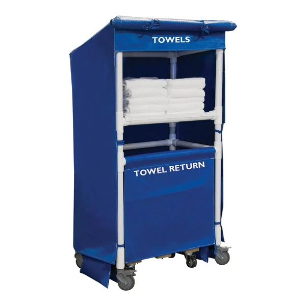 Royal Basket Trucks 32" Blue Towel Station with 1 Shelf R32-BBX-S1A-4ULN