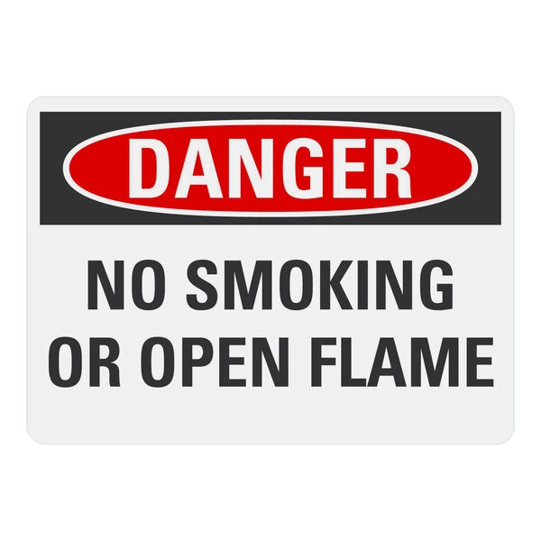 Lavex 10" x 7" Non-Reflective Adhesive Vinyl "Danger / No Smoking Or Open Flame" Safety Label
