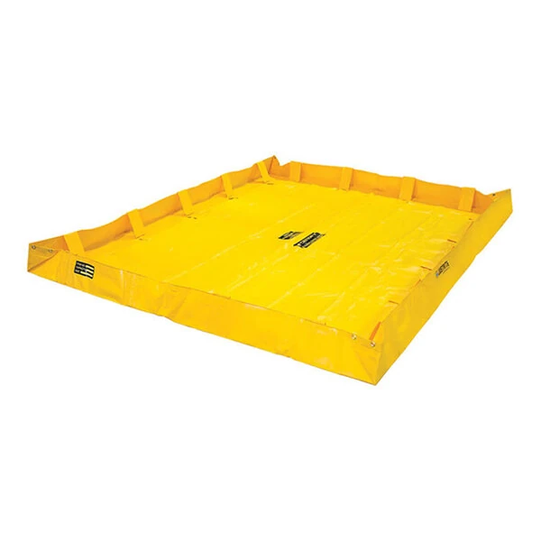 Justrite 8' x 8' x 8" 318 Gallon Yellow QuickBerm Lite Foldable Spill Containment Berm 28566